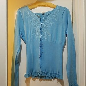 LS ruffle hem cardigan